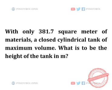 Solution: What is to be the height of the tank in m?