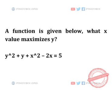 Solution: What x value maximizes y?