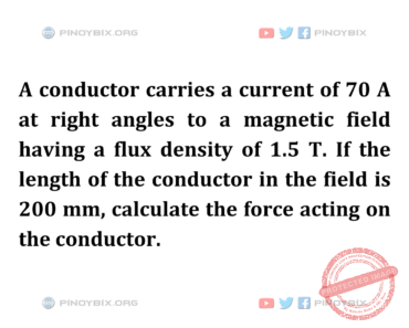 Solution: Calculate the force acting on the conductor Solution: Calculate the force acting on the conductor