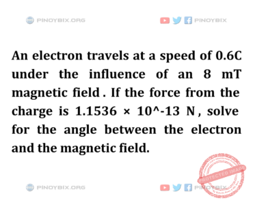 Solution: Solve for the angle between the electron and the magnetic field Solution: Solve for the angle between the electron and the magnetic field
