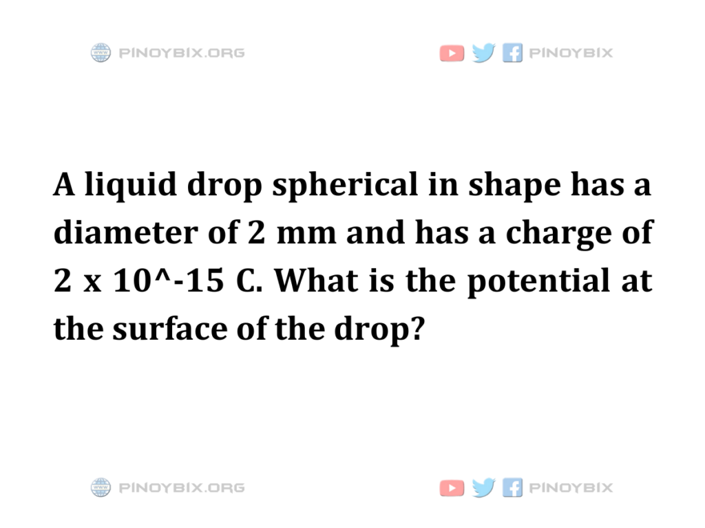 Solution: What is the potential at the surface of the drop?