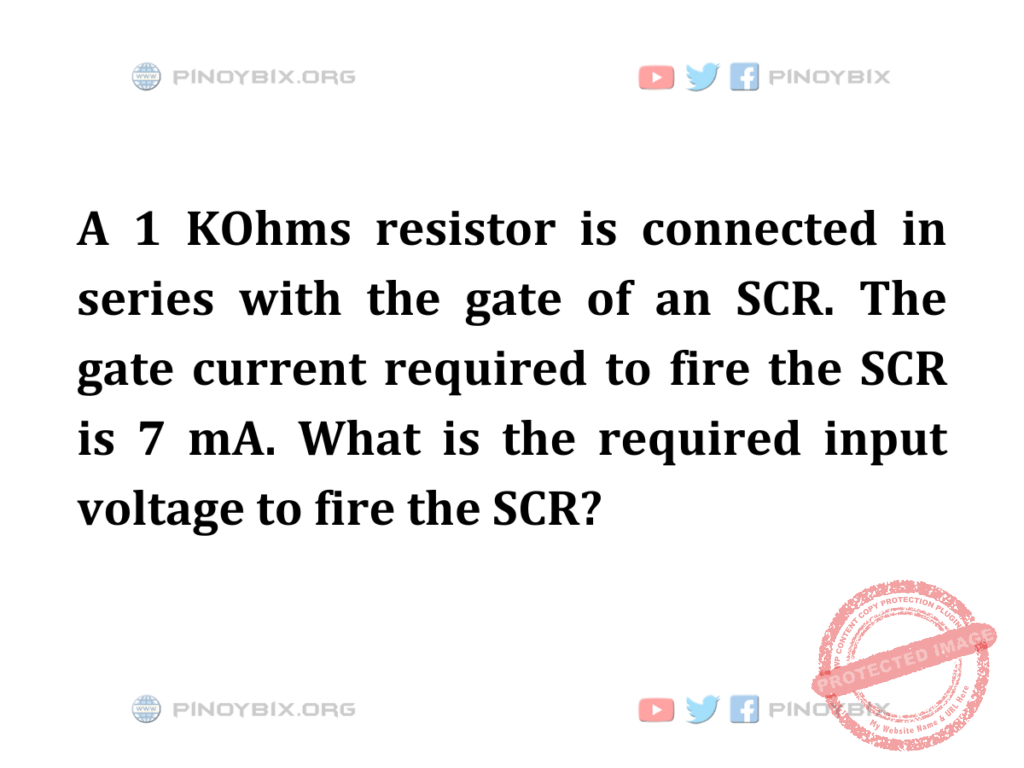 Solution: What is the required input voltage to fire the SCR?