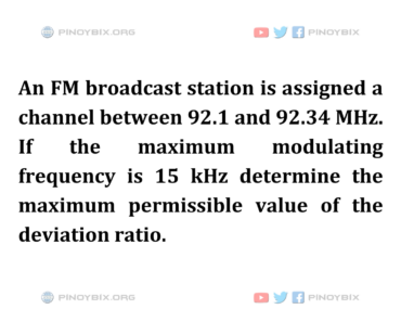 Solution: Determine the maximum permissible value of the deviation ratio Solution: Determine the maximum permissible value of the deviation ratio