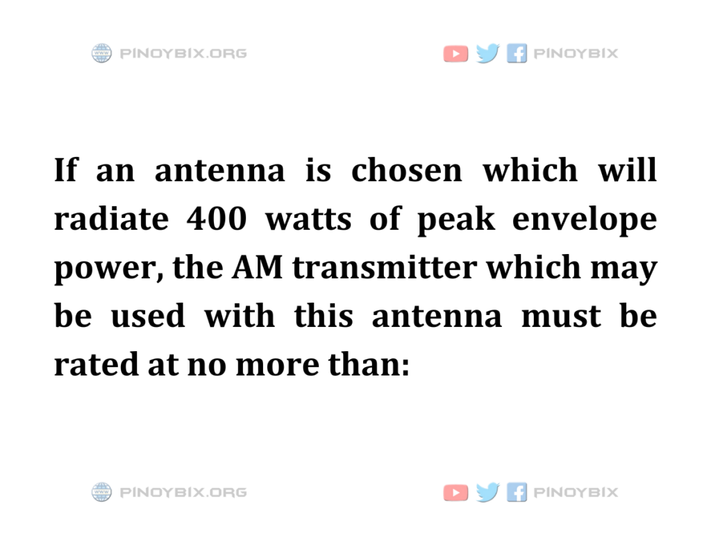 Solution: The AM transmitter which may be used with this antenna