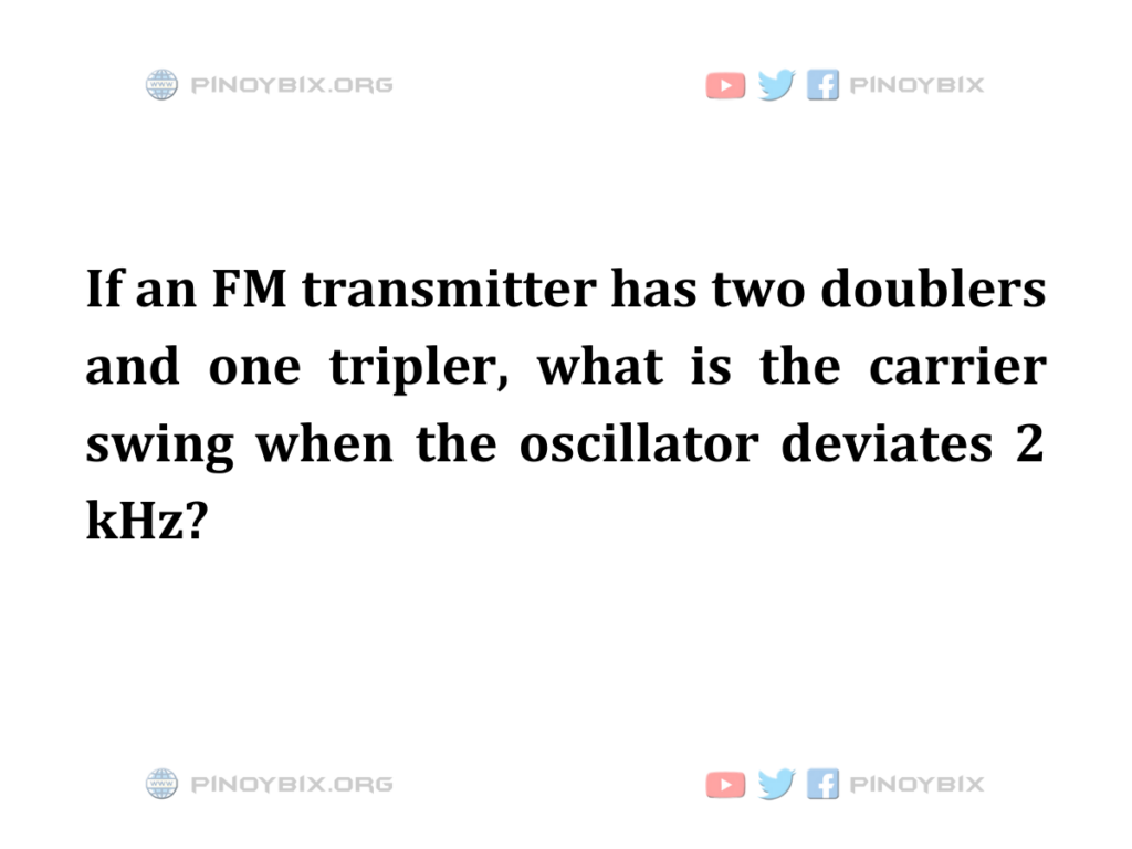 Solution: What is the carrier swing when the oscillator deviates 2 kHz?