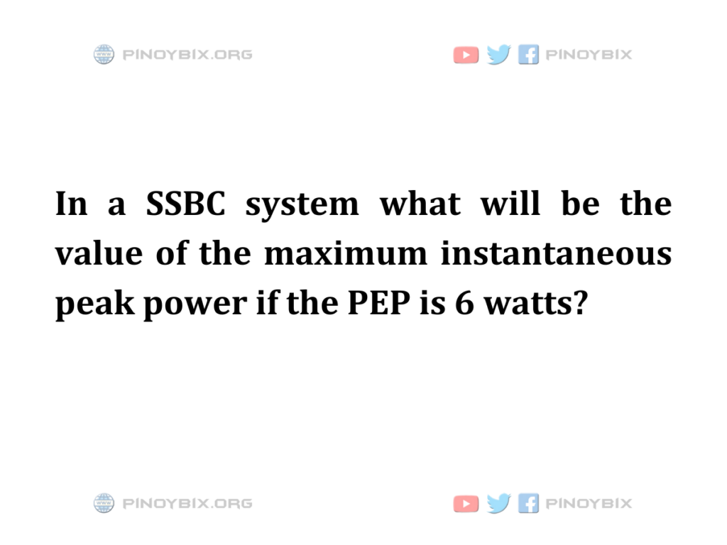 Solution: What will be the value of the maximum instantaneous peak power