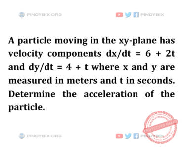 Solution: Determine the acceleration of the particle
