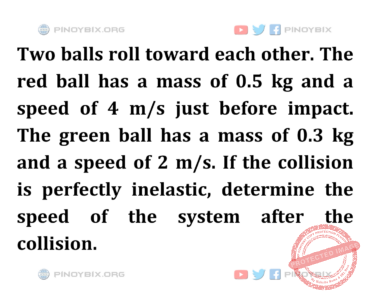 Solution: Determine the speed of the system after the collision