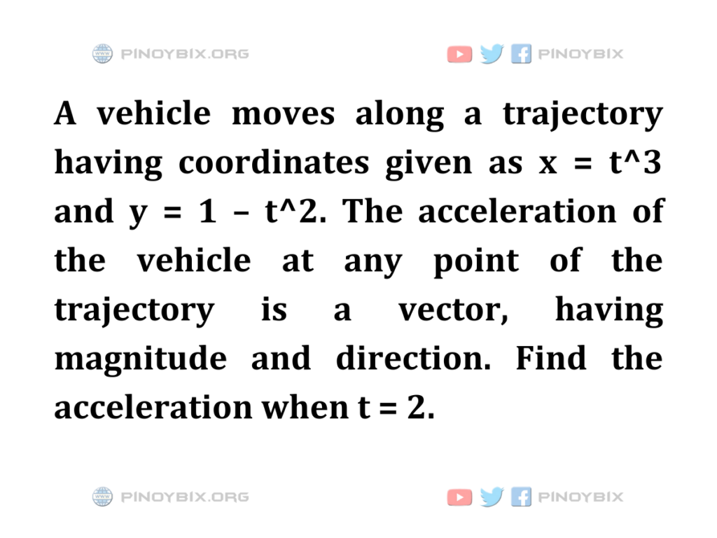 Solution: Find the acceleration when t = 2