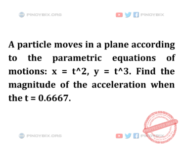 Solution: Find the magnitude of the acceleration when the t = 0.6667