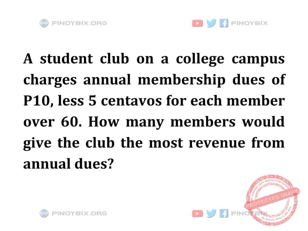 Solution: How many members would give the club the most revenue