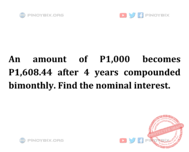 Solution: Find the nominal interest
