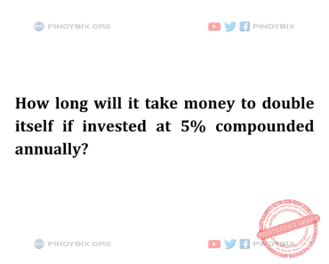 Solution: How long will it take money to double itself if invested at 5%