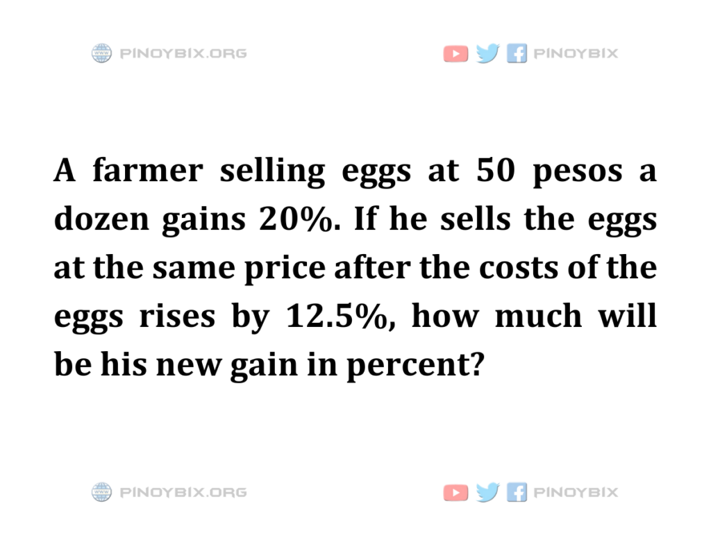 Solution: How much will be his new gain in percent?