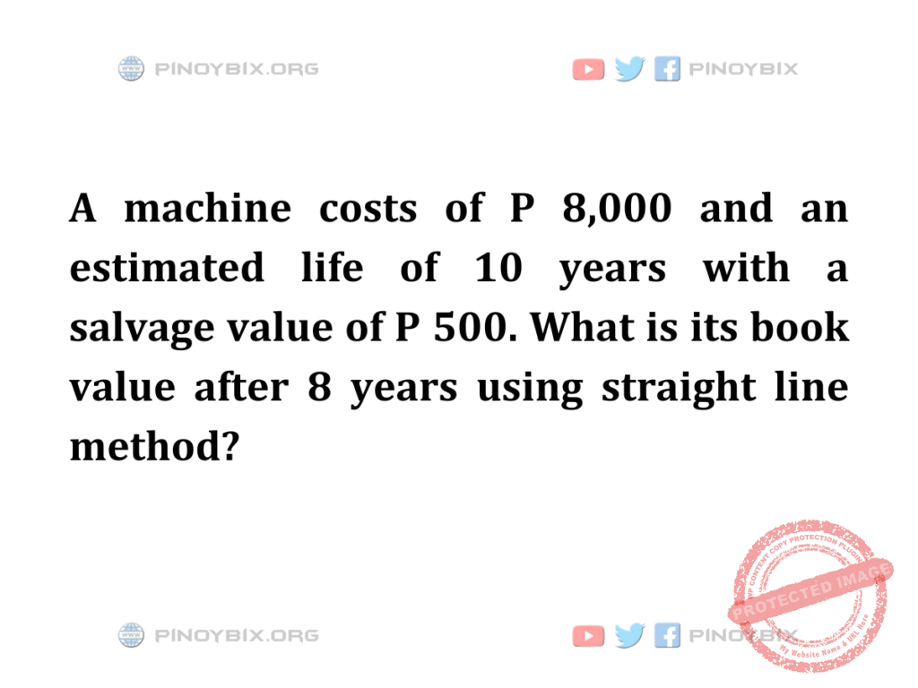 Solution: What is its book value after 8 years using straight line method?