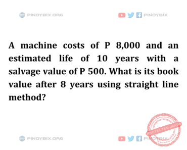 Solution: What is its book value after 8 years using straight line method?