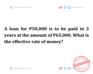 Solution: What is the effective rate of money?