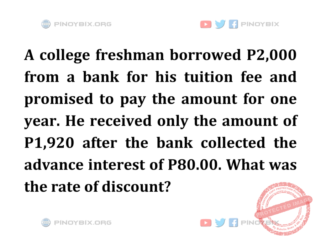 Solution: What was the rate of discount?