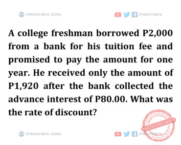 Solution: What was the rate of discount? Solution: What was the rate of discount?