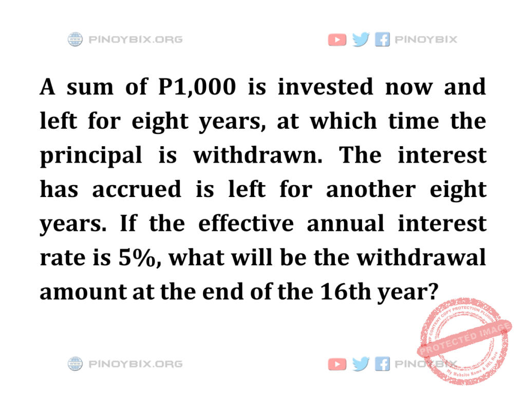 Solution: What will be the withdrawal amount at the end of the 16th year?