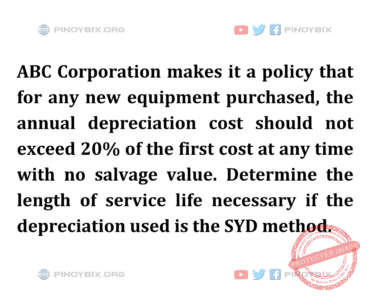 Solution: Determine the length of service life necessary