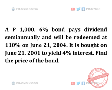 Solution: Find the price of the bond