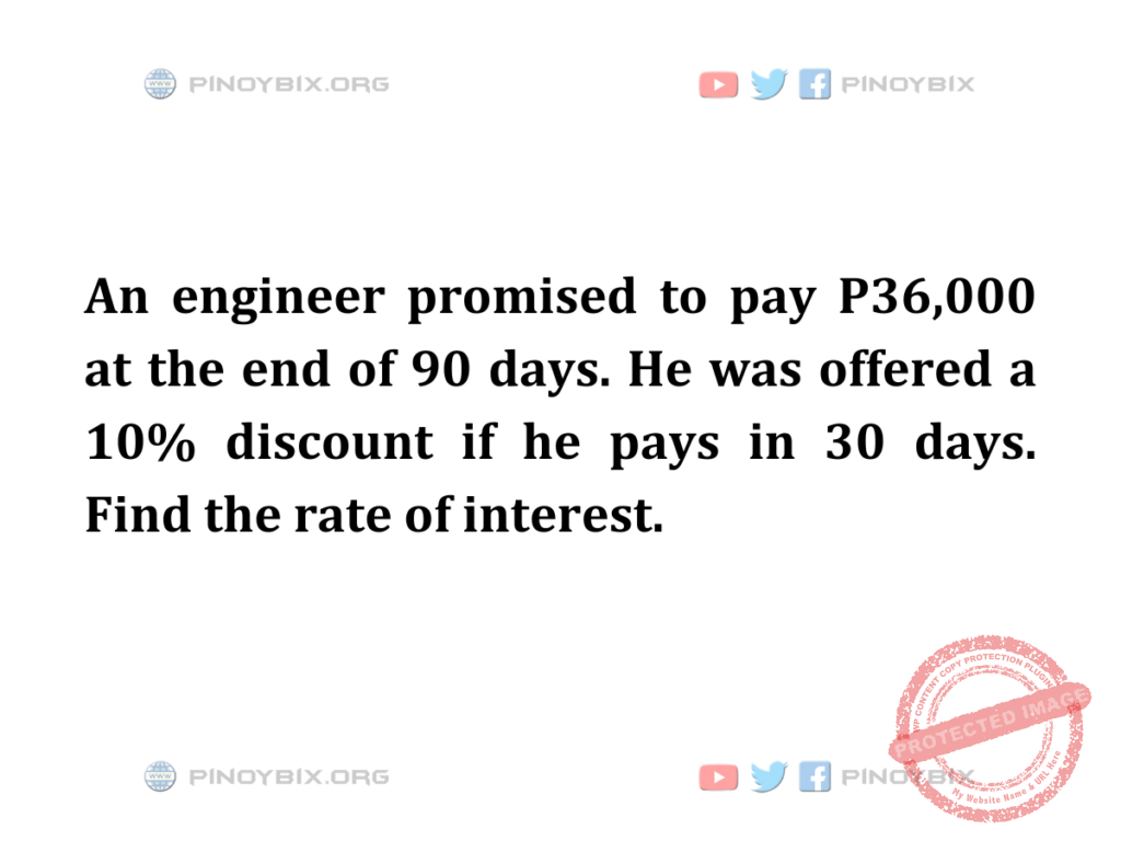 Solution: Find the rate of interest