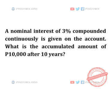 Solution: What is the accumulated amount of P10,000 after 10 years?