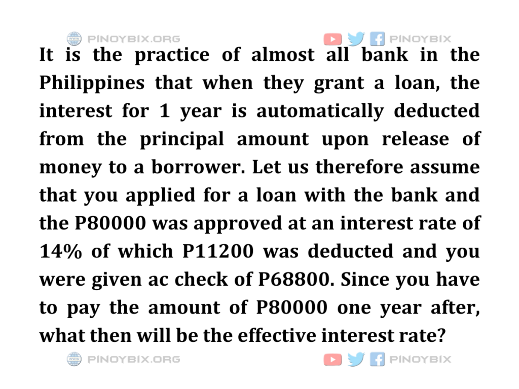 Solution: What then will be the effective interest rate?