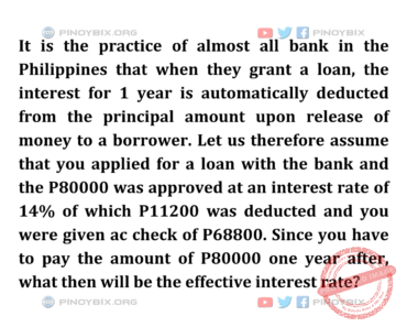 Solution: What then will be the effective interest rate?