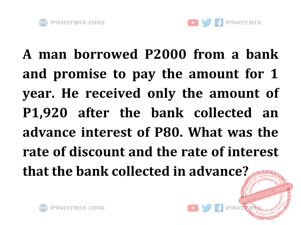 Solution: What was the rate of discount and the rate of interest