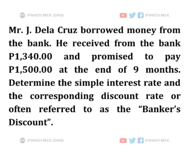 Solution: Determine the simple interest rate and the corresponding discount rate Solution: Determine the simple interest rate and the corresponding discount rate