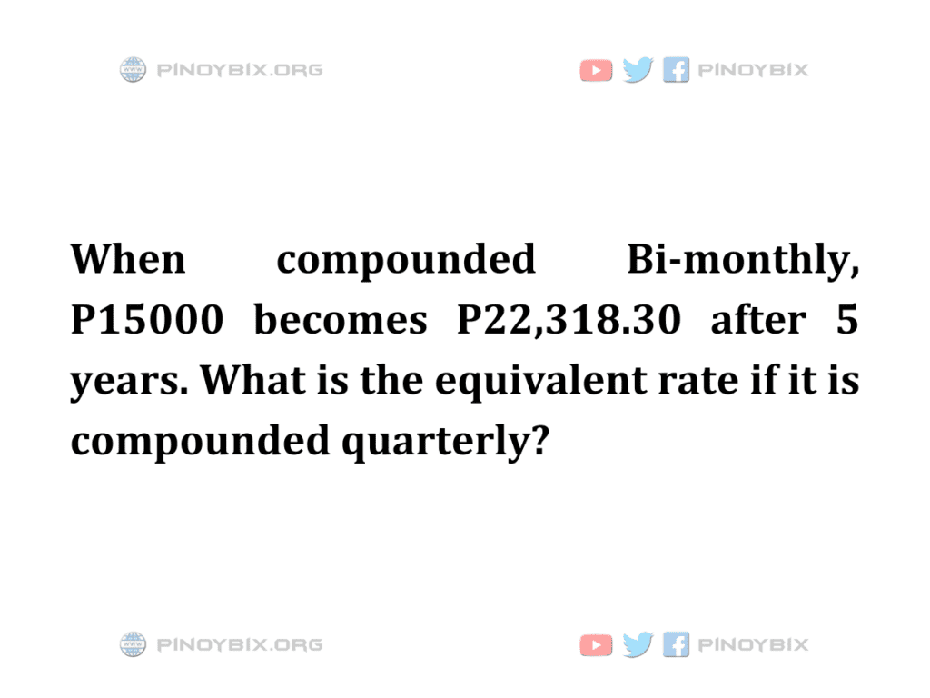 Solution: What is the equivalent rate if it is compounded quarterly?