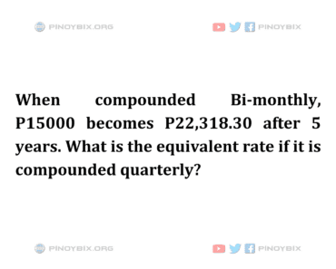 Solution: What is the equivalent rate if it is compounded quarterly? Solution: What is the equivalent rate if it is compounded quarterly?