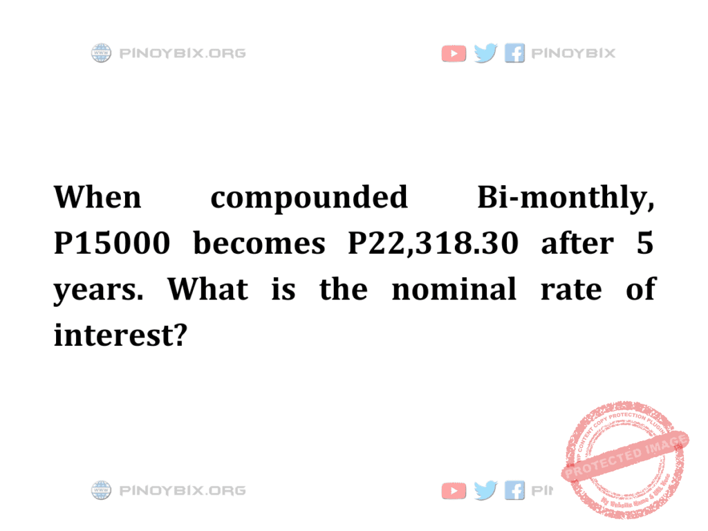Solution: What is the nominal rate of interest?