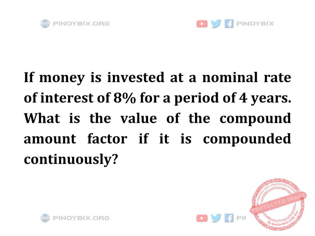 Solution: What is the value of the compound amount factor