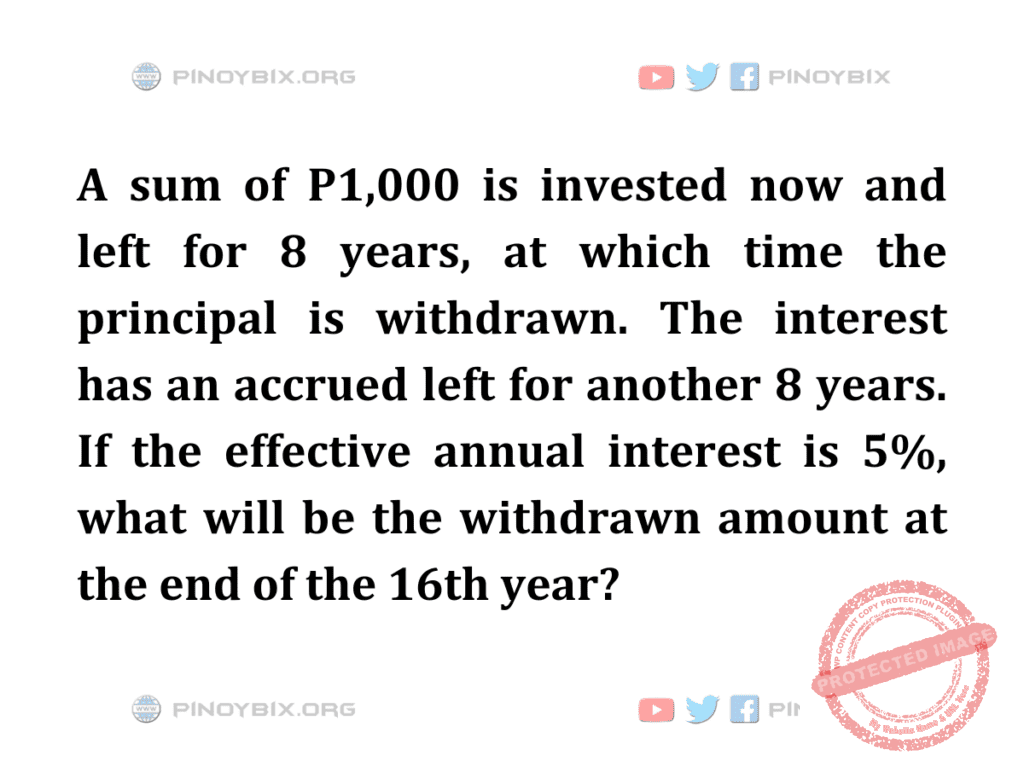 Solution: What will be the withdrawn amount at the end of the 16th year?