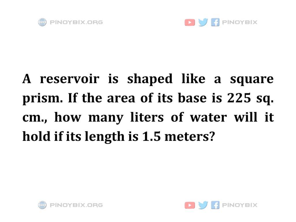 How many liters of water will it hold if its length is 1.5 meters?