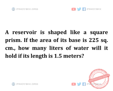 Solution: How many liters of water will it hold if its length is 1.5 meters?