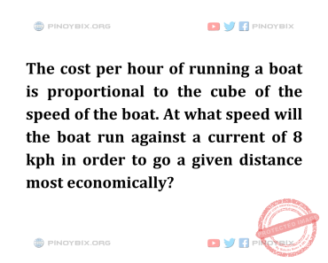 Solution: At what speed will the boat run against a current of 8 kph