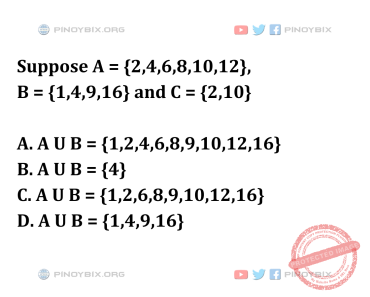 Solution: Suppose A = {2,4,6,8,10,12}, B = {1,4,9,16} and C = {2,10}