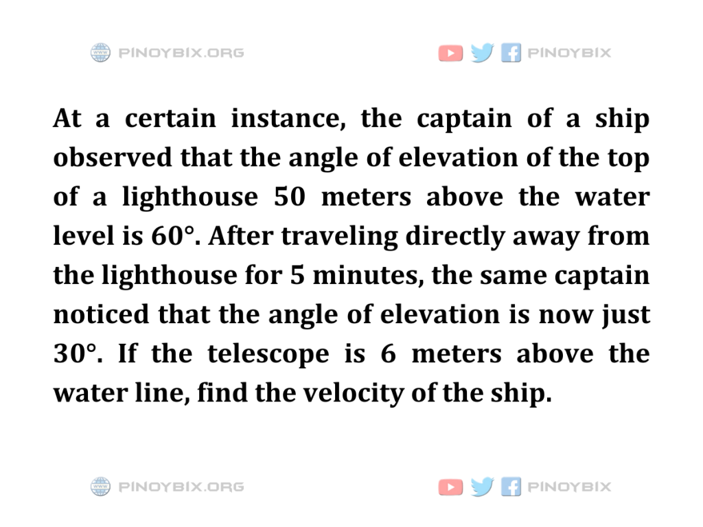 Solution: Find the velocity of the ship
