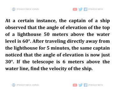 Solution: Find the velocity of the ship