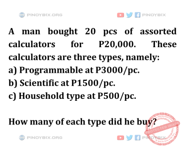 Solution: How many of each type did he buy?