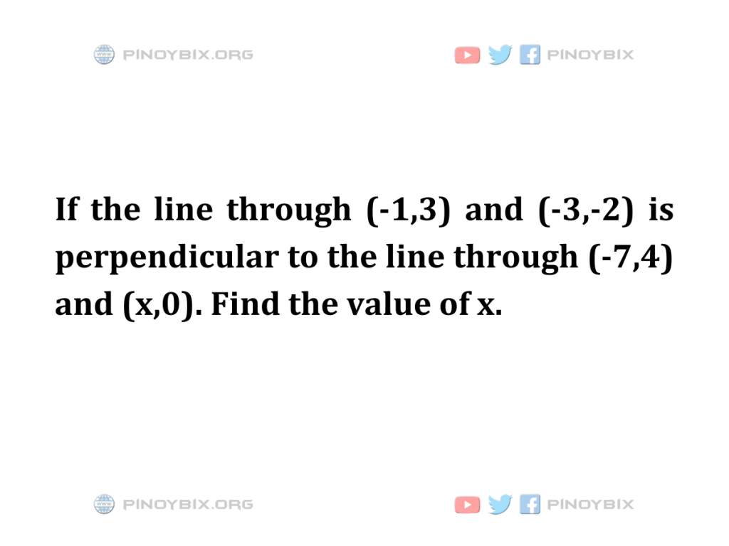 Solution: Find the value of x