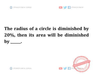 Solution: Then its area will be diminished by ______.