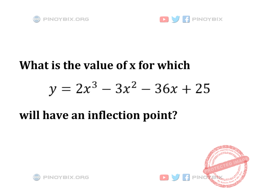 Solution: What is the value of x for which y = 2x^3 - 3x^2 - 36x + 25