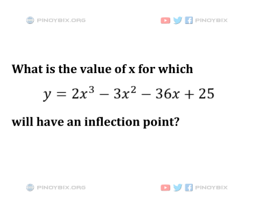Solution: What is the value of x for which y = 2x^3 – 3x^2 – 36x + 25