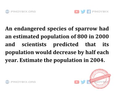 Solution: Estimate the population in 2004 Solution: Estimate the population in 2004