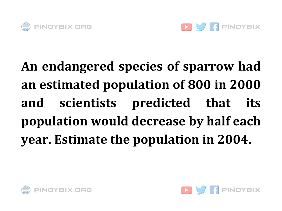Solution: Estimate the population in 2004
